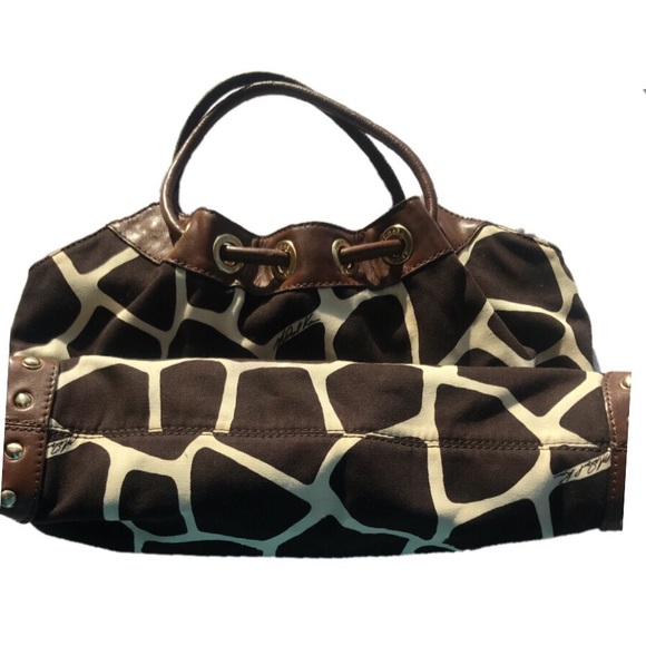 Michael Kors canvas giraffe print bag,leather trim - Picture 2 of 6